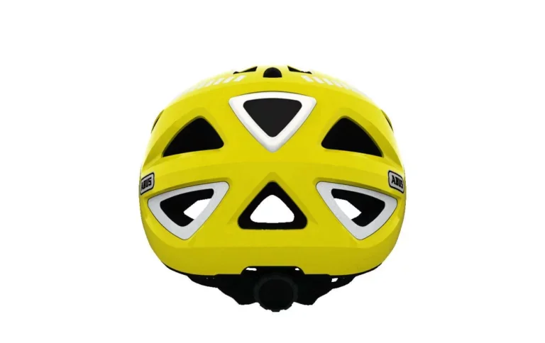 Abus Urban-I Helmet Signal Yellow with Integrated LED Taillight - Propel Electric Bikes